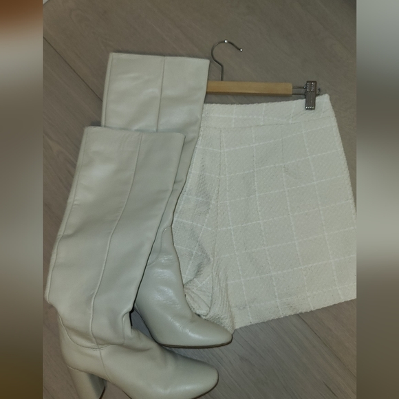 NWT Zara TEXTURED PLAID SKORT ECRU 7484/027 Size S - Picture 8 of 12